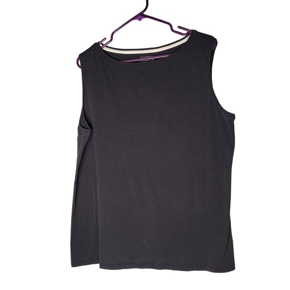 Talbots Black Tee Plus Size 2XL 100% Pima Cotton Minimalist Classic Chic Layer - Picture 1 of 8
